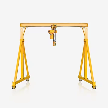Portable gantry crane with adjustable height for industrial use