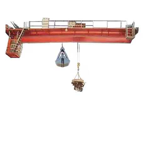 Factory-Installed Combination Grab and Magnet Gantry Crane